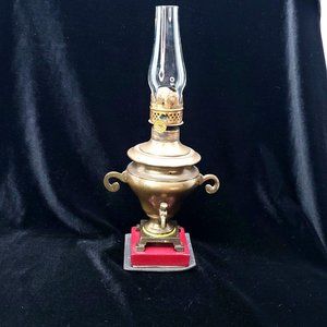 Oil lamp 9" vintage w/chimney  "Crock Pot"